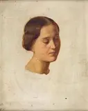 German School first half 19th century, TWO STUDIES OF PORTRAITS, Oil on canvas. 17,4 x 14,4 and