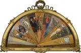 PAINTING FAN WITH TEN PAINTINGS by Frankfurt School c. 1900 & 1901, Oil on panel. 28-, sold Mar 2010