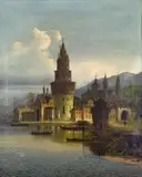 Friedrich Wilhelm Jankowsky, VIEW OF ANDERNACH, Oil on canvas