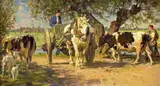 Julius Paul Junghanns, LANDSCAPE WITH PEASANTS