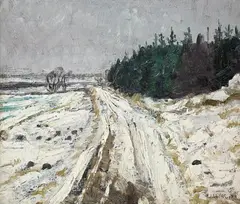 Wilhelm Lucas, WINTER LANDSCAPE, Oil on canvas