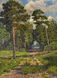 Peder Mork Monsted, THE FOREST TRAIL, Oil on canvas