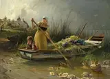 Karl Raupp, THE CHIEMSEE WITH COSTERMONGER, Oil on canvas