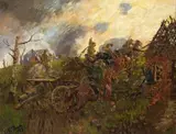 Theodor Rocholl, BATTLE SCENE, Oil on canvas