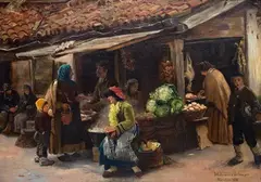 Wlodzimierz Tetmajer, THE MARKET, Oil on canvas