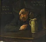 Piet Verhaert, DRINKING MAN, Oil on panel