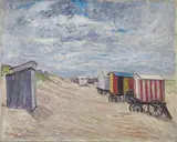 Theo von Brockhusen, Bathing Carts on a North Sea Beach