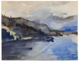 Lovis Corinth, Regentag am Walchensee (A rainy Day on Walchensee), Watercolor on paper