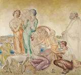 Group of People by Mela Muter, Oil on canvas, sold Dec 2009
