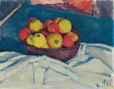 Marie von Malachowski-Nauen, Bowl with Apples (Schale mit Äpfeln), Oil on canvas