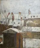 Rooftops in Weimar in Winter by Christian Rohlfs, Oil on canvas, sold Dec 2009