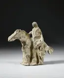 Siegfried Anzinger, Untitled (Horse and Rider), Terracotta, partially colored, height ca