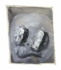Friedens-Siemens-Kind by André Butzer, Oil and gold spray on canvas ca, sold Dec 2009