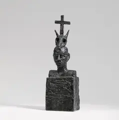 Walter Dahn, Afrikanische Dreifaltigkeit (African Trinity), Bronze with black-green patina ca