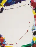 Untitled (SF 64-087) by Sam Francis, Acrylic on cardboard embossed "VÉRITABLE PAPIER D'ARCHES", sold Dec 2009