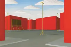 Schweizer Bauvorhaben (Swiss Construction Project) by Thomas Huber, Oil on canvas, sold Dec 2009