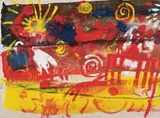Karl Horst Hödicke, Die Fete (Dt. Fahne) [The Party (German Flag)]