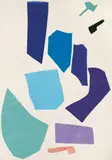 Untitled (Messerschnitt) by Imi Knoebel, Collage made from papers painted with acrylic on light cardboard embossed "Schoellershammer", sold Dec 2009