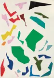 Untitled (Messerschnitt) by Imi Knoebel, Collage made from papers painted with acrylics on smooth light cardboard embossed "Schoellershammer", sold Dec 2009