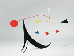 Untitled by Manuel Marín, Sculpture with iron elements painted in various colors on iron hangers on an iron element base painted black, heigh ca, sold Dec 2009
