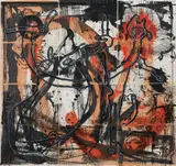Markus Oehlen, Untitled, Mixed media on transparent plastic sheets over offset lithographs