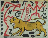 Untitled by A. R. Penck, Acrylic on canvas, sold Dec 2009