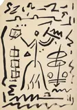 A. R. Penck, Untitled, Gouache on beige drawing paper