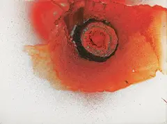 Red Rock by Otto Piene, Oil, traces of fire and soot on canvas, sold Dec 2009