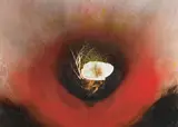 Otto Piene, Layers, Oil, grid, traces of fire and soot on sturdy cardboard embossed "Schoellershammer"