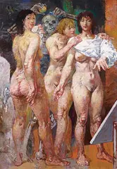 Paris ist tot (Paris is dead) by Willi Sitte, Oil on masonite, sold Dec 2009