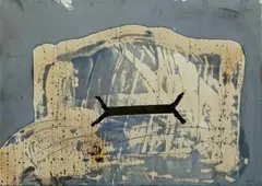 Antoni Tàpies, Untitled, Antoni Tàpies also realized this composition as a lithograph which was published in the portfolio "Suite 63 x 90" (cf