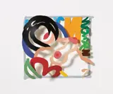 Tom Wesselmann, MAQUETTE FOR COUNTRY NUDE (BRUNETTE, YELLOW CURTAIN), Sculpture from painted cardboard elements