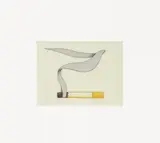 Tom Wesselmann, Smoking Cigarette, Aquatint and softground etching, watercolored, on heavy textured paper