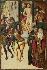Austrian School, circa 1490, ECCE HOMO, Oil on panel (parquetted)