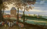 Jan Brueghel the Elder, MARIEMONT CASTLE WITH ARCHDUKE ALBRECHT AND ISABELLA