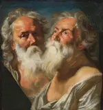 Jacob Jordaens, TWO HEADS OF APOSTLES, Oil on canvas (relined)