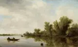 Salomon van Ruysdael, A BARRELL IN THE WATER, Oil on panel