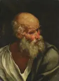 PORTRAIT OF A MAN (APOSTLE) by in the manner of Domenico Feti, Oil on canvas (relined)., sold Nov 2009
