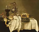 STILL LIFE WITH ROEMER AND PIE by circle of Gerret Willemsz. Heda, Oil on panel, sold Nov 2009