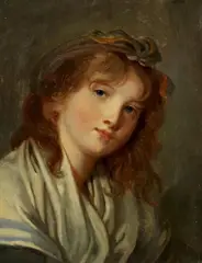 PORTRAIT OF A YOUNG LADY by Jean-Baptiste Greuze, Oil on canvas (relined)., sold Nov 2009