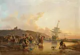 Philipp Jakob Loutherbourg, HORSERIDE AT THE SHORE, Oil on canvas (relined)