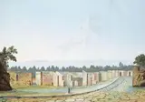 German School circa 1830, POMPEII, Gouache on paper