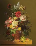 Arnoldus Bloemers, FLOWER STILL LIFE, Oil on panel