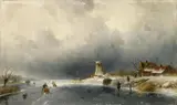 Charles Leickert, WINTERLANDSCAPE, Oil on panel