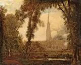 English School 19th century, THE CATHEDRAL IN SALISBURY