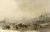 Adolf Stademann, WINTER SCENE, Oil on panel