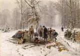 Hugo Mühlig, AFTER THE HUNT IN THE WINTER