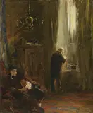 Ferdinand Brütt, HOUR OF HARDSHIP, Oil on canvas (relined)