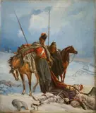 BATTLE SCENE by Wassilij Wassiljewitsch Wereschtschagin, Oil on canvas (relined), sold Nov 2009