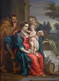 Antwerp School, later 17th century, HOLY FAMILY, Oil on copper